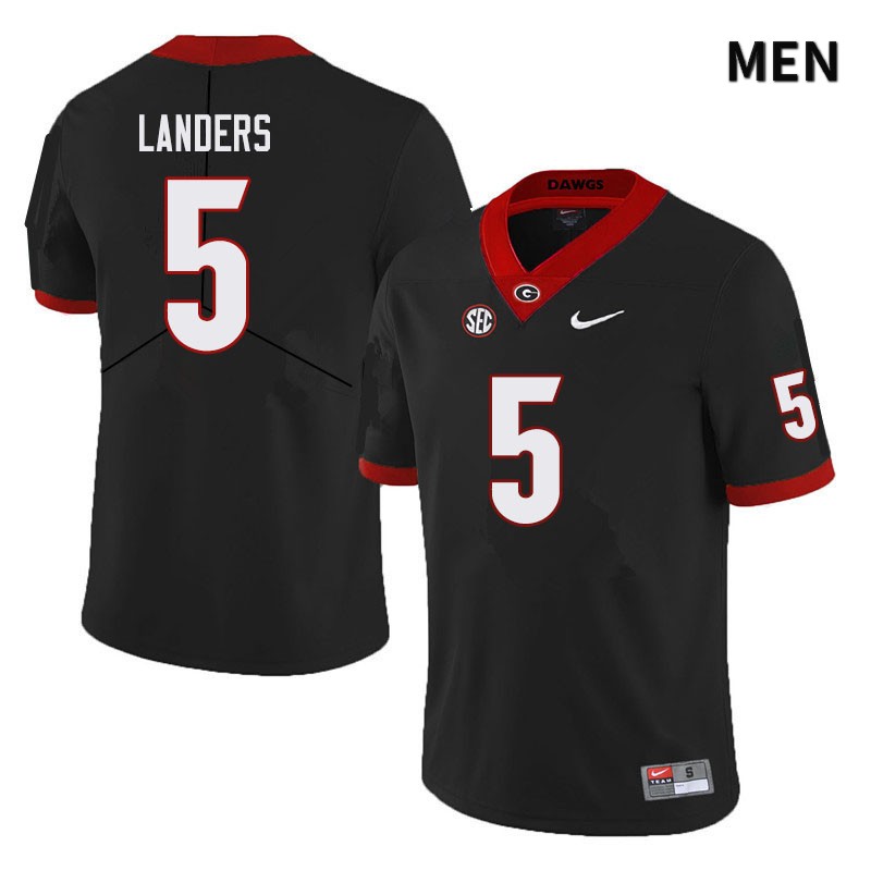 Georgia Bulldogs Men's Matt Landers #5 Black Stitched College UGA Football Jersey 23YN012UN